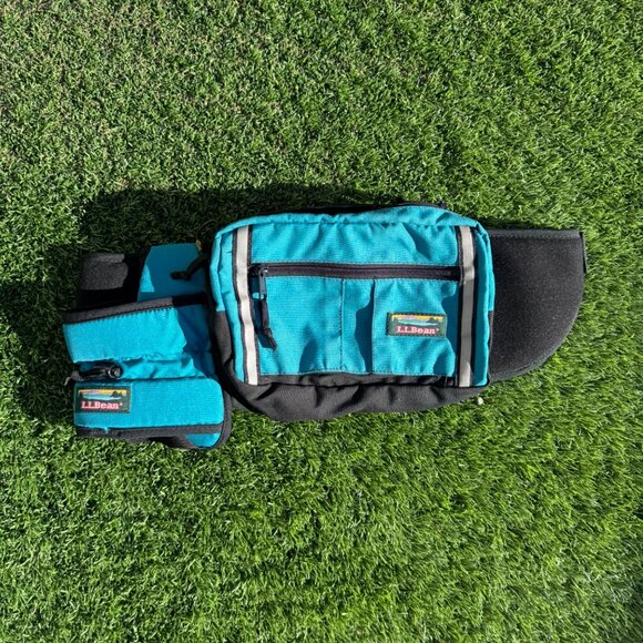 LL Bean Fanny Pack With Bottle‎ Holder - Teal & Black - Adjustable Belt - Picture 2 of 7